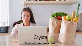  Presentation with online shopping - Cool new slides with shopping using tablet and credit backdrop and a  colored foreground