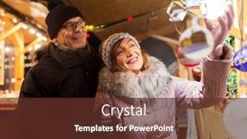  Presentation with town hall - Slide set enhanced with souvenir shop on town hall background and a tawny brown colored foreground