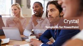  Presentation with coffee shop - PPT theme having shopping working - group of businesspeople having meeting background and a tawny brown colored foreground