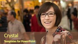  Presentation with mall - Slides having shopping young girl of asian background and a  colored foreground