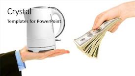  Presentation with teapot - Amazing presentation having pawn shops - teapot and money on hands backdrop and a white colored foreground