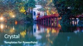  Presentation with hanoi - Colorful presentation theme enhanced with shore and the jade backdrop and a ocean colored foreground