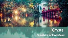  Presentation with hanoi - Colorful slide deck enhanced with shore and the jade backdrop and a seafoam green colored foreground