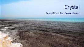  Presentation with oil spill - Beautiful slides featuring shore concept of ecological disaster backdrop and a sky blue colored foreground