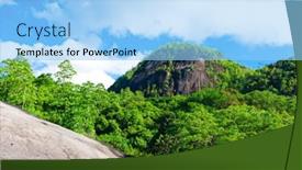  Presentation with horizon - Audience pleasing PPT theme consisting of shore horizon panorama backdrop and a light blue colored foreground