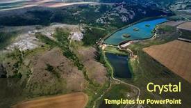  Presentation with danube delta - Slide set featuring view of the danube river background and a tawny brown colored foreground
