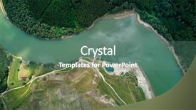  Presentation with danube delta - PPT theme enhanced with view of the danube river background and a ocean colored foreground