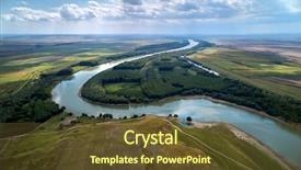  Presentation with danube delta - Presentation design consisting of view of the danube river background and a tawny brown colored foreground