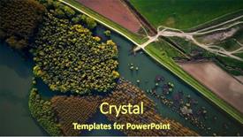  Presentation with danube delta - Beautiful PPT theme featuring view of the danube river backdrop and a tawny brown colored foreground