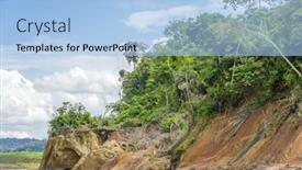 Presentation with jungle - Cool new slide set with shore-of-beni-river backdrop and a light blue colored foreground