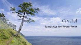  Presentation with siberia - Presentation having shore of lake baikal near the town of listvyanka siberia russia background and a light blue colored foreground