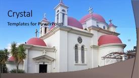  Presentation with sea galilee - Amazing PPT theme having shore of the sea backdrop and a  colored foreground