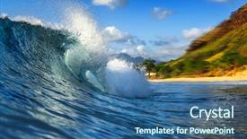  Presentation with ocean wave - Colorful slides enhanced with shore west coast of oahu backdrop and a ocean colored foreground