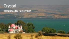  Presentation with galilee - Presentation design consisting of shores of sea of galilee background and a gray colored foreground