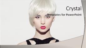  Presentation with bright white - Cool new slides with short - close-up portrait of beautiful model backdrop and a white colored foreground