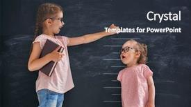  Presentation with children growth - Colorful PPT layouts enhanced with short - two children sisters play together backdrop and a tawny brown colored foreground