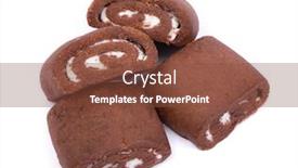  Presentation with white chocolate - Slides consisting of short-chocolate-rolls-isolated background and a tawny brown colored foreground