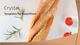  Presentation with cherry - Audience pleasing presentation theme consisting of short-french-baguette-rosemary backdrop and a coral colored foreground