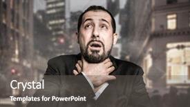  Presentation with short breath - Slide set featuring breath urban air pollution background and a dark gray colored foreground