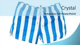  Presentation with blank whiteboard isolated on white - Presentation with short pants - male swimwear isolated background and a  colored foreground