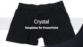  Presentation with human anatomy male muscles - PPT layouts with short pants - male underwear isolated background and a  colored foreground