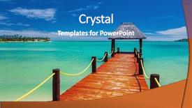  Presentation with island - Amazing slide set having short red wooden jetty extending backdrop and a teal colored foreground