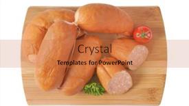  Presentation with grilling - Slide deck enhanced with short sausages suitable for grilling over a fire background and a red colored foreground