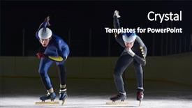 Presentation with athletes - Theme enhanced with short track - speed skating sport with young background and a black colored foreground