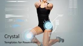  Presentation with black technology - Amazing PPT theme having short track - sport fitness and technology concept backdrop and a light gray colored foreground