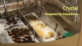  Presentation with oil and gas - Slide deck enhanced with shortening - deep fryer with boiling oil background and a tawny brown colored foreground