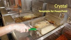  Presentation with oil and gas - PPT layouts with shortening - deep fryers with boiling oil background and a  colored foreground