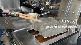  Presentation with oil and gas - Cool new slide deck with shortening - deep fryers with boiling oil backdrop and a gray colored foreground