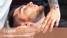  Presentation with beard - Amazing theme having shortening - young man having beard shaven backdrop and a  colored foreground