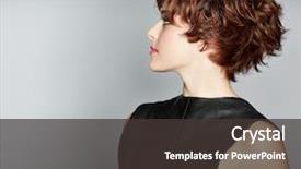  Presentation with leather - Colorful slide set enhanced with shorts - portrait of a young woman backdrop and a dark gray colored foreground