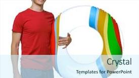  Presentation with greeiting show man - Audience pleasing presentation consisting of shorts with an inflatable circle backdrop and a cool aqua colored foreground