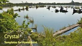  Presentation with garden pond - Slide set enhanced with shot at luodong forestry culture background and a tawny brown colored foreground