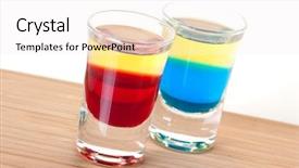  Presentation with red gold white - PPT theme with shot cocktail collection red and blue tequila alcohol cocktail isolated on white background ingredients 1 oz grenadine blue curacao 1 oz gold tequila background and a white colored foreground