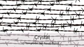  Presentation with barbed wire fence prison concept - Cool new theme with shot from a barbed wire backdrop and a light gray colored foreground