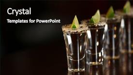  Presentation with tequila - Presentation design having shot glasses with tequila background and a black colored foreground