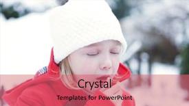  Presentation with gel concept for swine flu - Cool new PPT layouts with shot health child - sick girl coughing with flu backdrop and a coral colored foreground