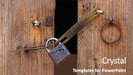 Presentation with padlock - Presentation theme consisting of shot in a small village background and a tawny brown colored foreground