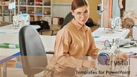  Presentation with apparel industry - Presentation theme with shot-of-a-beautiful-young background and a coral colored foreground