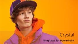  Presentation with youth - Presentation theme having shot-of-a-cool-trendy background and a gold colored foreground