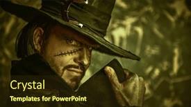  Presentation with wild wild west - Slide deck consisting of shot-of-a-cursed-cowboy background and a tawny brown colored foreground