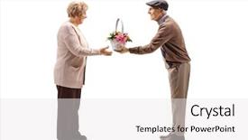  Presentation with white flowers - Theme featuring couple of a man giving background and a white colored foreground