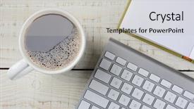  Presentation with rustic wood - Presentation theme enhanced with home brewing - overhead shot of a fresh background and a light gray colored foreground