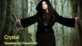  Presentation with gothic fashion - PPT layouts with shot of a gothic woman in a winter park fashion background and a wine colored foreground