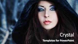  Presentation with gothic fashion - Cool new slides with shot of a gothic woman in a winter park fashion backdrop and a wine colored foreground