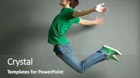  Presentation with artistic artist art brush - Slide deck enhanced with shot of a guy jumping background and a gray colored foreground