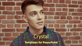  Presentation with emotions - Presentation theme having shot-of-a-handsome-calm background and a tawny brown colored foreground